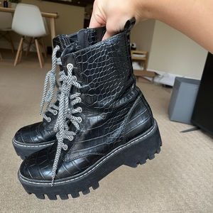 ZARA Animal Print Platform Ankle Boots Women’s Size 7.5, EU 38